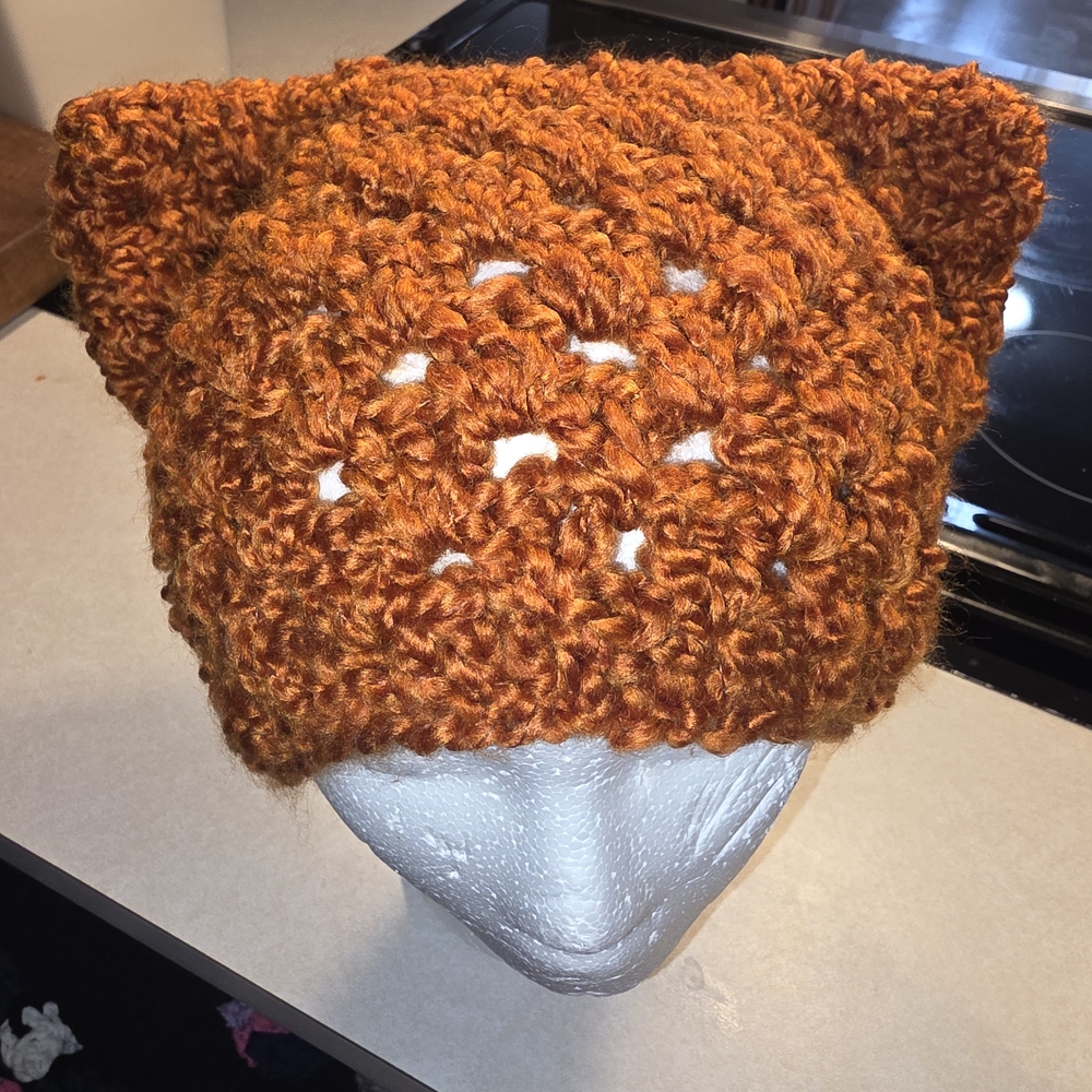 Handcrafted Orange Knit Beanie